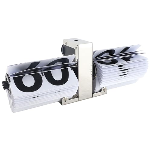 Xiuganpo Mechanische Desktop -Uhr, Batteriebetriebene Edelstahl- und PVC Flip Uhr 12 Stunden Abnehmbare Karten für Büro (White) von Xiuganpo