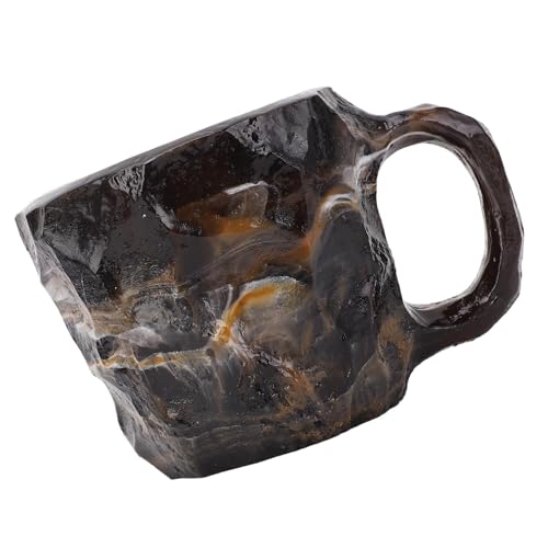 Xiuganpo Mineralkristallkaffeetasse, Kaffeetasse mit Ergonomischem Griff für das Büro (BLACK) von Xiuganpo