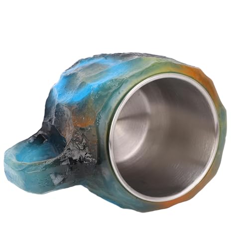 Xiuganpo Mineralkristallkaffeetasse, Kaffeetasse mit Ergonomischem Griff für das Büro (BLUE) von Xiuganpo