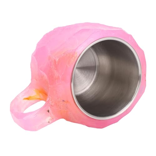 Xiuganpo Mineralkristallkaffeetasse, Kaffeetasse mit Ergonomischem Griff für das Büro (PINK) von Xiuganpo