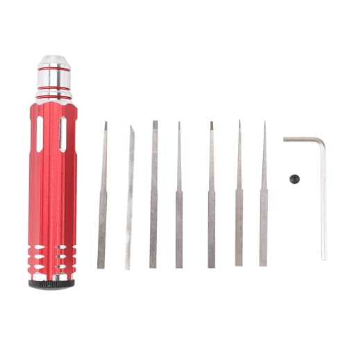 Xiuganpo Modell Sciber Gundam Resin Geschnitztes Schriftzeleitungshobby -Schneidwerkzeug mit 7 Klingen 0,1 0,2 0,4 0,6 0,8 1,0 Mm, fürGunpla, Auto, Bonsai, Pflanzenkreis, Drahtschnitt von Xiuganpo