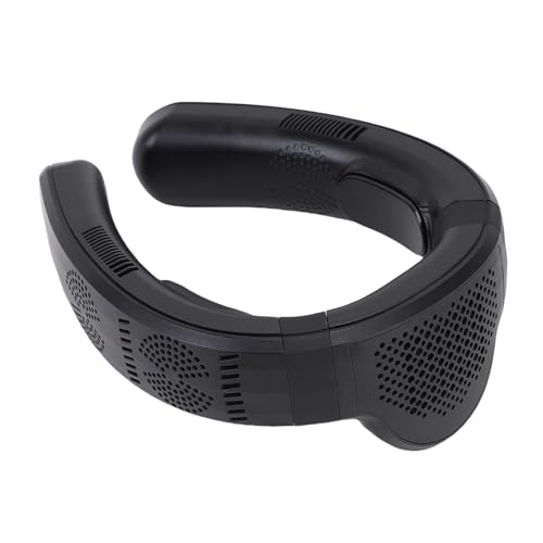 Xiuganpo Nackenventilator, 3 Geschwindigkeiten Tragbarer Nackenventilator Kühlung und Doppelte Heizheizung für den Strand (Schwarz gefrostet) von Xiuganpo