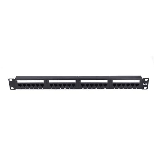 Xiuganpo Netzwerk Patch Panel, 24 Portgold -Plattierkontakte RJ45 Patch Panel Kaltstahlrahmen für Cat6 Cat5e Cat5 von Xiuganpo