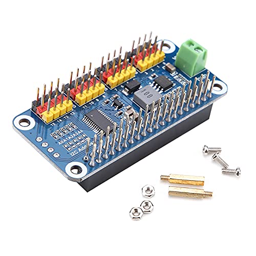 Xiuganpo PWM -Servo -Motor -Treiber, 16 Kanal PWM -Ausgänge 12 -Bit -Auflösung I2C Kompatibel mit RPI Zero/Null mit Null WH/2B/3B/3B+, Stabile Stromversorgung, Vielseitige Schnittstelle von Xiuganpo