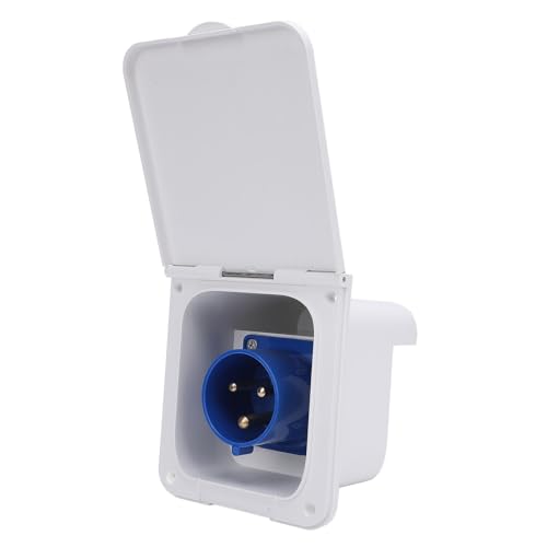 Xiuganpo RV -Leistungsbehälter, Eingebettete Montage Breite Anwendung IP44 Wasserfestes RV -Leistungseinlass 3 Pin 32A für Wohnmobilanhänger (WHITE) von Xiuganpo