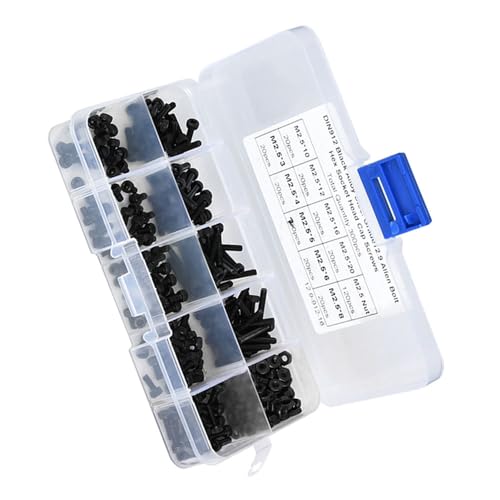 Xiuganpo Schraubenbolzen mit Nuss, M2,5 X 3-20 Mm Schrauben und Muttern, Schwarze Sockelkopfkappenschraube Reparatur für Amateure Profis von Xiuganpo