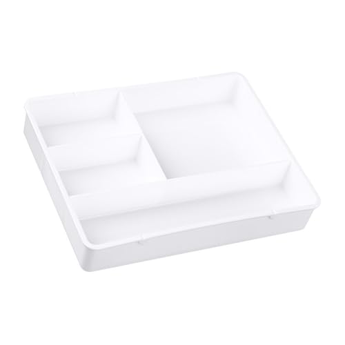 Xiuganpo Schubladenteiler Tablett, Einfaches Erscheinungsbild Feinklassifizierung Multi -Kompartimente ABS Plastic Desk Organizer Box für Bürostudenten Schlafsaal (WHITE) von Xiuganpo