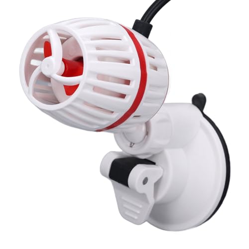 Xiuganpo Zirkulationspumpe mit Saugnapfbecher, 4 Getriebe Aquariumwellenhersteller mit Einem Externen Steuergerät, Friedlicher Betrieb Fischtank -Powerhead -Wasserpumpe (White) von Xiuganpo