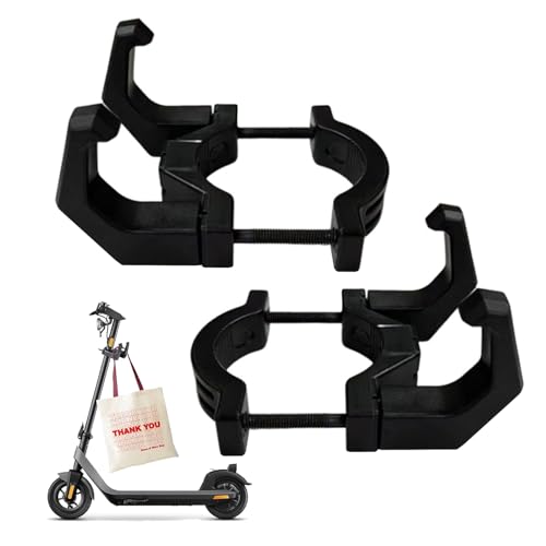 Xiuyer 2 Stück Schwarz Fronthaken Elektroroller Haken für Elektroroller Doppelhakendesign Haken für Roller Multifunktionshaken E Roller Haken Scooter Zubehör für Roller Elektroroller E Scooter von Xiuyer
