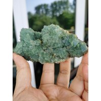 116G Octahedral Green Fluorite in Association With Quartz. From Inner Mongolia von XixiStoneGarden