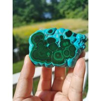 140G Malachite Slice, Coexisting With Chrysocolla Slice von XixiStoneGarden