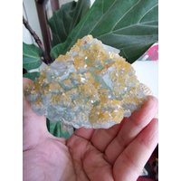 207G Golden Shimmering Barite On Green Fluorite Group - Natural Mineral From Jiangxi Province von XixiStoneGarden