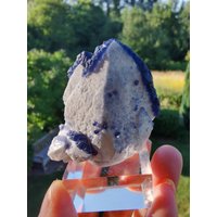 46G Blueberry Fluorite Growing On Quartz, From Inner Mongolia von XixiStoneGarden