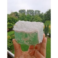 726G Green Fluorite With Sugary Quartz von XixiStoneGarden