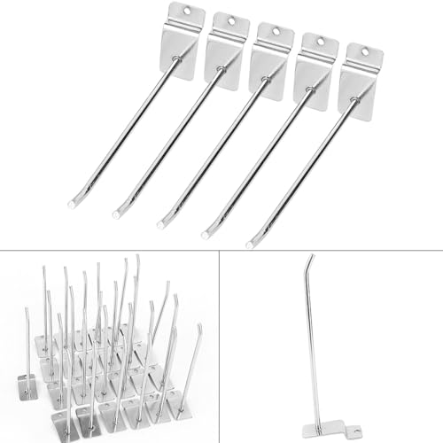 Xixian 25 Stück, 6 Zoll Schräge Wand Verkleidung Haken mit Glänzendem Chrom-Finish,30 Grad Umgedreht Ende, Glattes Rundes Endrohr für Zusätzliche Sicherheit, Unglaublich Stark, Max von Xixian