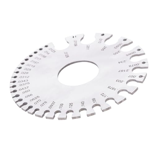 Xixian Edelstahl 2 Seiten Rund Drahtdicke Messer Tester Lineal -Messgerät, Werkzeug für Metalldurchmesser, Genaues Leseanzeige mit Tasche von Xixian