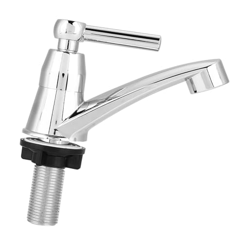 Xixian Einer Kalter Wasserhahn ABS -Chromoberfläche Badezimmer Badezimmer Basin Spülbecken Tippen Sie auf Direkte Installation, Zum Waschen, Bequemer Einzelhebel mit Mühelosen (Ein Wort G1/2) von Xixian