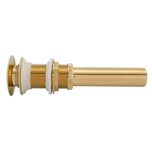 Xixian Smooth Push-Button-Betrieb, Robuste Messingmetallstruktur, G1 1/4 "Messing Badezimmerbecken Waschbecken Pop-up-Abflussbaugruppe für Korrosionswiderstand und (Gold verchromt) von Xixian