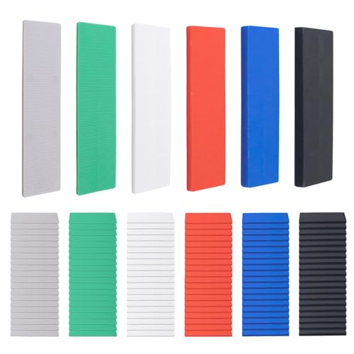 120 Stück Abstandshalter Kunststoff 100x28 mm Dicke 1/2/3/4/5/6 mm Unterlegplatten Distanzplättchen Kunststoffplatte Bodenbelag 6 Farben von XiyaxiVici