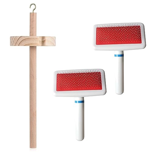 2 Stück Wool Hand Carders mit Tropfspindel Drop Spindle Top Quirl Yarn Spin Handgeschnitztes Holzwerkzeug Nadelfilzwerkzeuge für Garn Weben Mischen Roving Craft Projekt Kit Supplies 2 Stück Wool Hand Carders mit Tropfspindel Drop Spindle Top Quirl Yarn Spin Handgeschnitztes Holzwerkzeug Nadelfilzwerkzeuge für Garn Weben Mischen Roving Craft Projekt Kit Supplies von XiyaxiVici