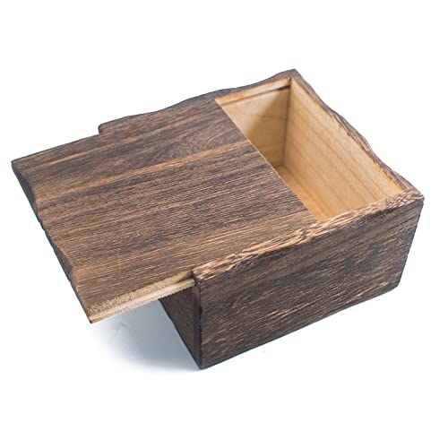 XiyaxiVici Holz Geschenkbox mit Schiebedeckel Klein Aufbewahrungsbox Holzkiste mit Deckel Quadratische Schmuckschatulle aus Holz Geschenkbox Dekoration Geschenkkiste 10,5 x 10,5cm von XiyaxiVici