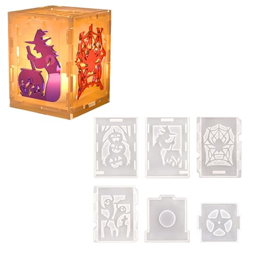6 Stück Teiliges Halloween Laternen Silikonform Set für Epoxidharz Gießen Flexible Langlebige DIY Bastelform für Dekorative Halloween Tischlaternen Wiederverwendbar 6 Stück Teiliges Halloween Laternen Silikonform Set für Epoxidharz Gießen Flexible Langlebige DIY Bastelform für Dekorative Halloween Tischlaternen Wiederverwendbar von Xiyocadt