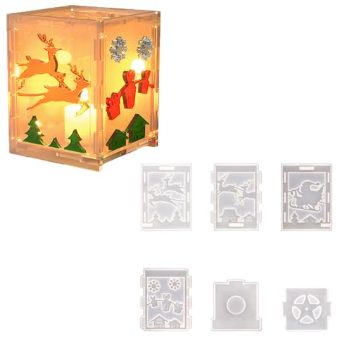6 Stück Weihnachtslaterne Silikonform,DIY Weihnachtslaternen Gussform für Epoxidharz Gießen Flexible Langlebige DIY Bastelform für Weihnachtsdekoration 6 Stück Weihnachtslaterne Silikonform,DIY Weihnachtslaternen Gussform für Epoxidharz Gießen Flexible Langlebige DIY Bastelform für Weihnachtsdekoration von Xiyocadt