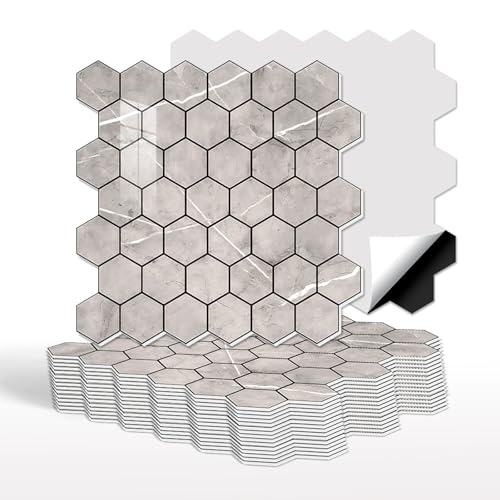 Fliesenaufkleber,30.5x30.5cm Wandfliese Aufkleber,PVC Fliesensticker,Wasserdicht Wandaufkleber, Fliesen Klebefolie Selbstklebend,Bad Wasserdicht Fliesendekor Aufkleber (B,20 Stück) von Xiyocadt