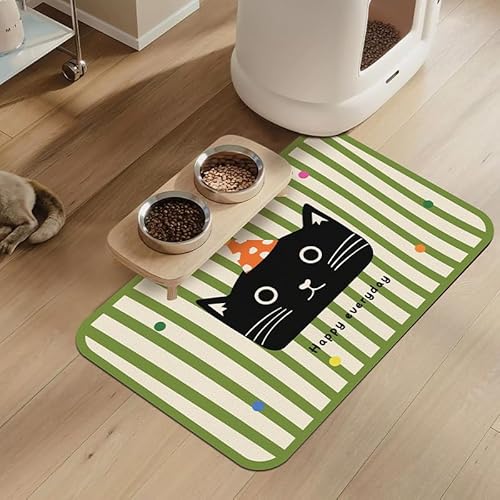 Hundenapf Matte, Hundenapf Unterlage, Napfunterlage Hund & Katze - rutschfeste, wasserabstoßende Futtermatte, schnelltrocknend für Hunde und Katzen (I,60 * 90cm) von Xiyocadt