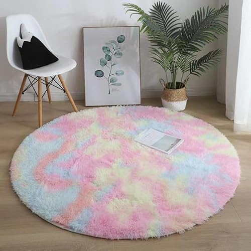 Runder Teppich Flauschige Rutschfeste Badematte Rund oder Bettvorleger Weicher Badteppich Für Wohnzimmer Badezimmer Kinderzimmer Auch Ideal Für Familien Mit Kindern Und Haustieren (Regenbogen 1,40CM) Runder Teppich Flauschige Rutschfeste Badematte Rund oder Bettvorleger Weicher Badteppich Für Wohnzimmer Badezimmer Kinderzimmer Auch Ideal Für Familien Mit Kindern Und Haustieren (Regenbogen 1,40CM) von Xiyocadt
