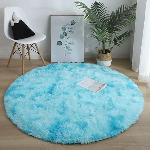 Runder Teppich Flauschige Rutschfeste Badematte Rund oder Bettvorleger Weicher Badteppich Für Wohnzimmer Badezimmer Kinderzimmer Auch Ideal Für Familien Mit Kindern Und Haustieren (Himmelblau1,160CM) Runder Teppich Flauschige Rutschfeste Badematte Rund oder Bettvorleger Weicher Badteppich Für Wohnzimmer Badezimmer Kinderzimmer Auch Ideal Für Familien Mit Kindern Und Haustieren (Himmelblau1,160CM) von Xiyocadt