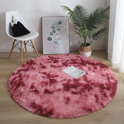 Runder Teppich Flauschige Rutschfeste Badematte Rund oder Bettvorleger Weicher Badteppich Für Wohnzimmer Badezimmer Kinderzimmer Auch Ideal Für Familien Mit Kindern Und Haustieren (Dunkelrot1,180CM) Runder Teppich Flauschige Rutschfeste Badematte Rund oder Bettvorleger Weicher Badteppich Für Wohnzimmer Badezimmer Kinderzimmer Auch Ideal Für Familien Mit Kindern Und Haustieren (Dunkelrot1,180CM) von Xiyocadt