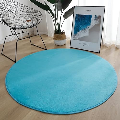 Runder Teppich Flauschige Rutschfeste Badematte Rund oder Bettvorleger Weicher Badteppich Für Wohnzimmer Badezimmer Kinderzimmer Auch Ideal Für Familien Mit Kindern Und Haustieren (Himmelblau,100CM) Runder Teppich Flauschige Rutschfeste Badematte Rund oder Bettvorleger Weicher Badteppich Für Wohnzimmer Badezimmer Kinderzimmer Auch Ideal Für Familien Mit Kindern Und Haustieren (Himmelblau,100CM) von Xiyocadt