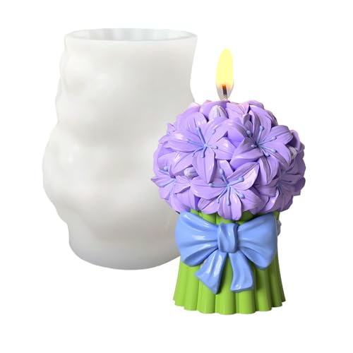 Silikonformen Gießformen,3D Tulpen Lilien Kerzen Formen Silikon Silikonform Blumen Gießformen Silikon Kerzenformen zum Gießen Silikonform Frühling für Kerzen Gips (Lilien) von Xiyocadt