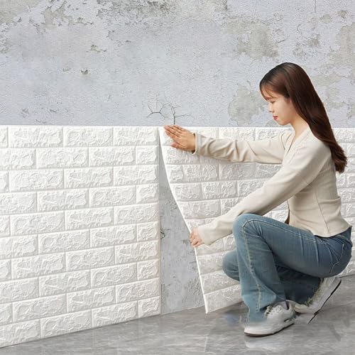 Xiyocadt 10 Stück 3D Stereo Selbstklebend Tapete, 50 * 50cm Wandziegel Textur Wandaufkleber, Realistisch Wandpaneele Ziegel Hintergrundwand Fototapete für Schlafzimmer Wohnzimmer Küche Xiyocadt 10 Stück 3D Stereo Selbstklebend Tapete, 50 * 50cm Wandziegel Textur Wandaufkleber, Realistisch Wandpaneele Ziegel Hintergrundwand Fototapete für Schlafzimmer Wohnzimmer Küche von Xiyocadt