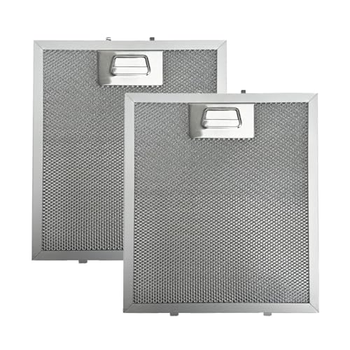 Xiyocadt 2 Stück Dunstabzugshaube Filter Metall, 230 x 260 x 9 mm Fettfilter für Dunstabzugshaube, Abzugshaube Filter für Küchenabzugshauben (Stahlschnalle) von Xiyocadt