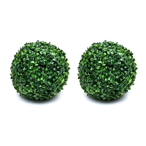 Xiyocadt 2 Stück Künstliche Buchsbaumkuge, Buchsbaum Künstlich, Künstlicher Buchsbaum für Hinterhof, Balkon, Garten, Hochzeit und Heimdekoration (28 cm) von Xiyocadt