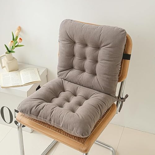 Xiyocadt 2 Stück Stuhlkissen, 40 x 40 cm Sitzkissen Mit Rückenlehne, Rückenpolster Mit Gurtband, Polsterauflage Auflage für Indoor und Outdoor Haus und Garten Sitzkisse (grau) von Xiyocadt