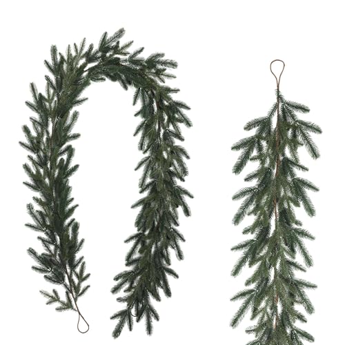 Xiyocadt 2 Stück Weihnachtsgirlande, Tannengirlande, Kieferngirlande für Weihnachtsdeko Innen und Außen, Treppengeländer & Türrahmen (Modell 3,270 cm) von Xiyocadt