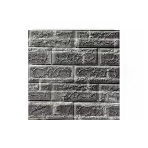 Xiyocadt 3D Tapete Wandpaneele Selbstklebend Ziegel,Steinoptik Tapete,Wasserdicht Wandaufkleber,Abnehmbarer Brick Wand Aufkleber für Küche, Schlafzimmer, Wohnzimmer (10 Stück,Retrograu) von Xiyocadt
