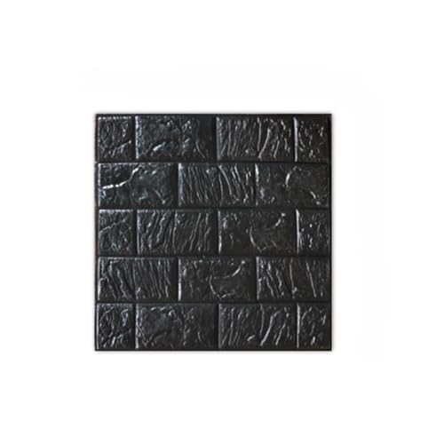 Xiyocadt 3D Tapete Wandpaneele Selbstklebend Ziegel,Steinoptik Tapete,Wasserdicht Wandaufkleber,Abnehmbarer Brick Wand Aufkleber für Küche, Schlafzimmer, Wohnzimmer (10 Stück,Schwarz) von Xiyocadt