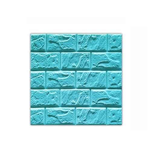 Xiyocadt 3D Tapete Wandpaneele Selbstklebend Ziegel,Steinoptik Tapete,Wasserdicht Wandaufkleber,Abnehmbarer Brick Wand Aufkleber für Küche, Schlafzimmer, Wohnzimmer (20 Stück,Hellblau) von Xiyocadt