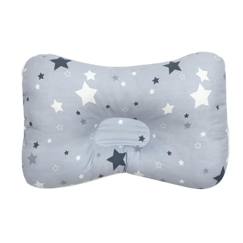 Xiyocadt Babykissen,Neugeborene Memory Foam Nackenkissen,Neugeborenenkissen hilft EIN Plattkopfsyndrom vorzubeugen und zu behandeln,Nackenstütze für Kinderwagen oder Bett (Blauer Sternenhimmel) von Xiyocadt
