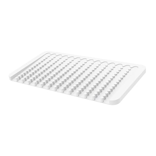 Xiyocadt Geschirr Abtropfmatte, 38.7x20.5 cm Silikon Abtropfunterlage, mit Effektiver Wasserumleitung und Rutschfestem Design, Abtropfmatte Spüle für Küchenspüle (Weiß) von Xiyocadt