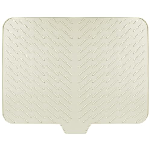Xiyocadt Geschirr Abtropfmatte, 58x43 cm Silikon Abtropfunterlage, mit Effektiver Wasserumleitung und Rutschfestem Design, Abtropfmatte Spüle für Küchenspüle (Cremefarben) von Xiyocadt