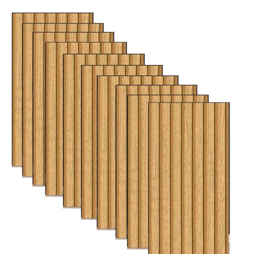 Xiyocadt Holz Optik Paneele, 10 Stück 45×90cm Selbstklebend Wandverkleidung Steinoptik, Natursteinoptik für Innenbereich, Außenbereich, Geschäftsräume, Innenwanddekoration. (E) von Xiyocadt