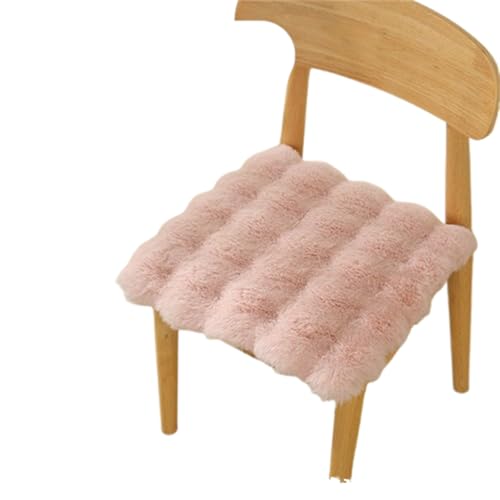 Xiyocadt Niedliches Stuhlkissen aus Plüsch, weiches Sitzkissen für Bürostühle, rutschfestes Rückenkissen mit Bändern, Bodenpolster für Sofa (50 * 50 * 4cm,Kirschblütenpulver) von Xiyocadt