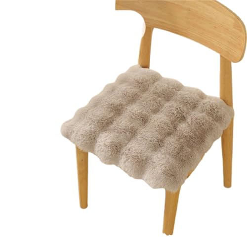 Xiyocadt Niedliches Stuhlkissen aus Plüsch, weiches Sitzkissen für Bürostühle, rutschfestes Rückenkissen mit Bändern, Bodenpolster für Sofa (50 * 50 * 4cm,braun) von Xiyocadt