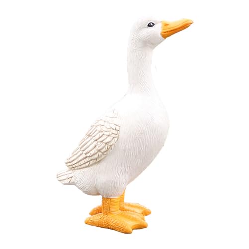 Xiyocadt Realistische Gans Ente Figur Statue Skulptur Tierfigur Gartenfigur Garten Deko, Gartendekoration Ente aus Kunstharz, Pool Skulptur Dekoration Tierfiguren Enten Garten Ornamente (zhanli,25cm) von Xiyocadt