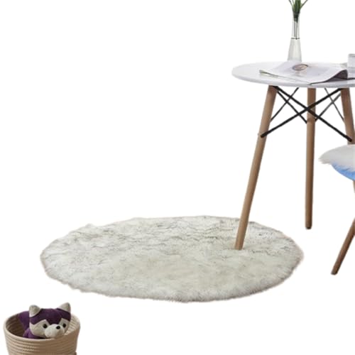 Xiyocadt Runder Kunstfell Teppich,Faux Lammfell Schaffell Teppich, Super Flauschiger und Weicher, Teppiche Rund für Schlafzimmer, Wohnzimmer, Lounge,Schlafzimmer Deko Wohnzimmer Waschbar (30CM,M) von Xiyocadt